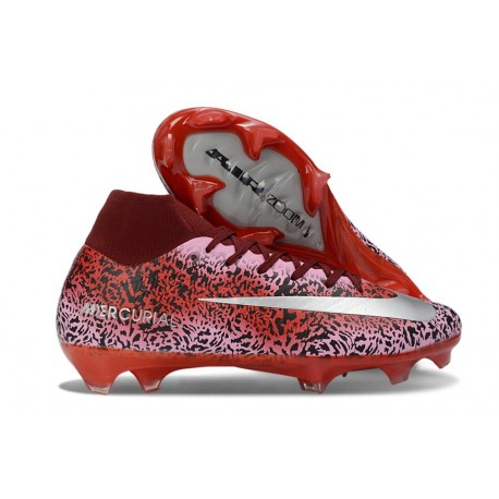 Zapatos Nike Zoom Mercurial Superfly 10 Elite FG Rojo Plateado