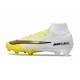 Zapatos Nike Zoom Mercurial Superfly 10 Elite FG Blanco Dorado Amarillo