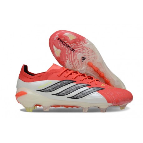 Botas Adidas Predator 26 Elite Low FG Rojo Lúcido Negro Ftwr Blanco