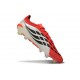 Botas Adidas Predator 26 Elite Low FG Rojo Lúcido Negro Ftwr Blanco