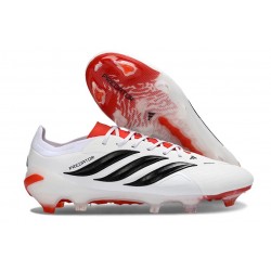 Botas Adidas Predator 26 Elite Low FG Blanco Negro Rojo