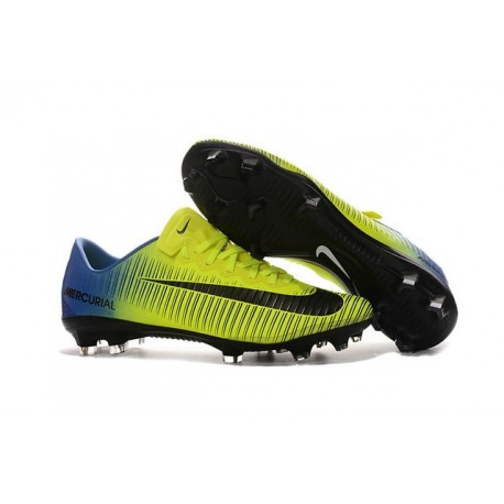 Nuevo Zapatillas de fútbol - Nike Mercurial Vapor XI FG Amarillo Negro Azul