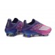 Zapatillas adidas F50 + Sin Cordones FG Violeta Rosa Blanco