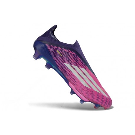 Zapatillas adidas F50 + Sin Cordones FG Violeta Rosa Blanco