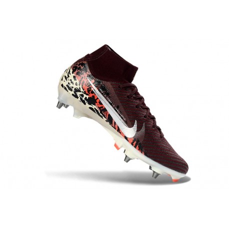 Botas Nike Mercurial Superfly 10 Elite SG Rojo Burdeos Estampado Leopardo