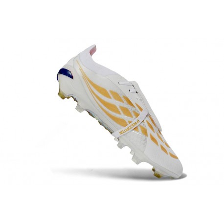 Botines Adidas Predator 26 Elite FT FG Blanco Dorado