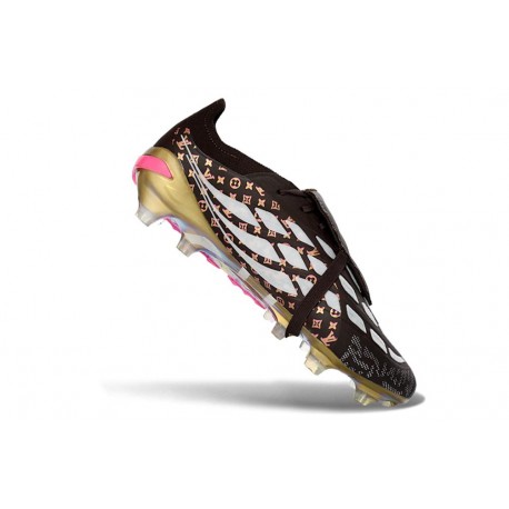 Botines Adidas Predator 26 Elite FT FG Negro Dorado Blanco