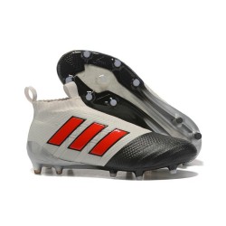 Baratas Botas de fútbol adidas Ace 17+ Purecontrol FG Gris Rojo Negro