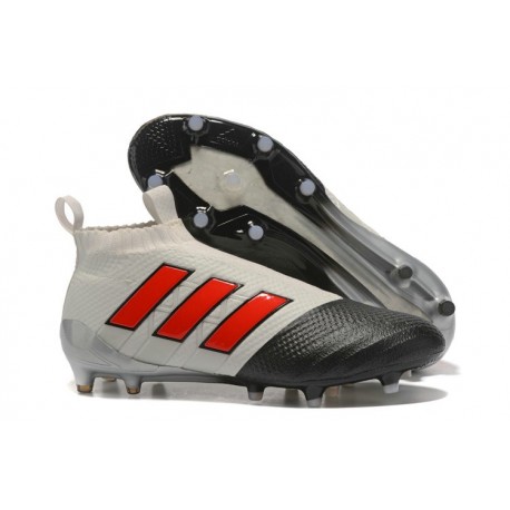 Baratas Botas de fútbol adidas Ace 17+ Purecontrol FG Gris Rojo Negro