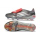 Botines Adidas Predator 26 Elite FT FG Hierro Met. Ftwr Blanco Rojo Lúcido