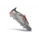 Botines Adidas Predator 26 Elite FT FG Hierro Met. Ftwr Blanco Rojo Lúcido
