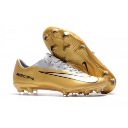 Nuevo Botas de fútbol Nike Mercurial Vapor 11 FG Oro Blanco