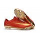 Nuevo Botas de fútbol Nike Mercurial Vapor 11 FG CR7 Rojo Oro