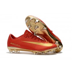 Nuevo Botas de fútbol Nike Mercurial Vapor 11 FG CR7 Rojo Oro