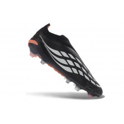 Tacos de Futbol Adidas Predator Laceless Elite FG Negro Blanco