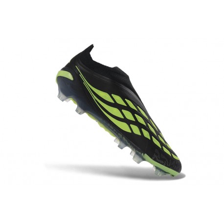 Tacos de Futbol Adidas Predator Laceless Elite FG Negro Verde