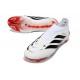 Tacos de Futbol Adidas Predator Laceless Elite FG Blanco Negro Rojo