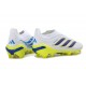 Tacos de Futbol Adidas Predator Laceless Elite FG Blanco Amarillo Azul