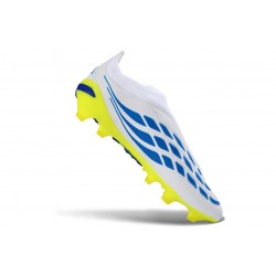 Tacos de Futbol Adidas Predator Laceless Elite FG Blanco Amarillo Azul