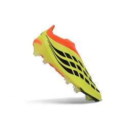 Tacos de Futbol Adidas Predator Laceless Elite FG Amarillo Negro Naranja