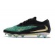 Tacón de Fútbol Nike Phantom 6 Low Elite FG Verde Negro Dorada