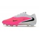 Tacón de Fútbol Nike Phantom 6 Low Elite FG Rosa Blanco Negro