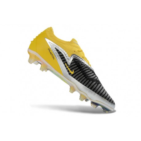 Tacón de Fútbol Nike Phantom 6 Low Elite FG Amarillo Negro Plateada