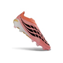 Tacos de Futbol Adidas Predator Laceless Elite FG Rosa Negro