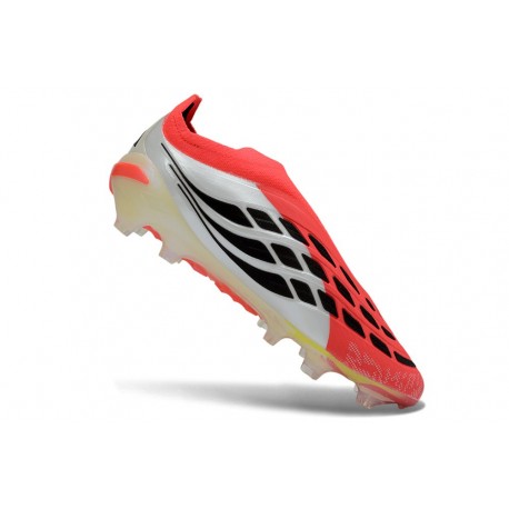 Adidas Predator Laceless Elite FG Rojo Lúcido Negro Ftwr Blanco