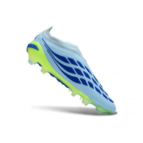 Tacos de Futbol Adidas Predator Laceless Elite FG Azul