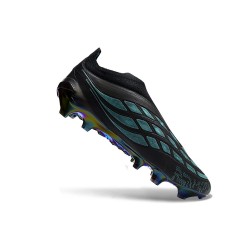 Tacos de Futbol Adidas Predator Laceless Elite FG Negro Azul