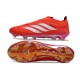 Tacos de Futbol Adidas Predator Laceless Elite FG Rojo Blanco