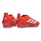 Tacos de Futbol Adidas Predator Laceless Elite FG Rojo Blanco