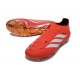 Tacos de Futbol Adidas Predator Laceless Elite FG Rojo Blanco