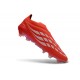 Tacos de Futbol Adidas Predator Laceless Elite FG Rojo Blanco