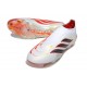Tacos de Futbol Adidas Predator Laceless Elite FG Blanco Rojo Negro