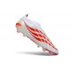 Tacos de Futbol Adidas Predator Laceless Elite FG Blanco Rojo Negro