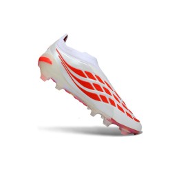 Tacos de Futbol Adidas Predator Laceless Elite FG Blanco Rojo Negro