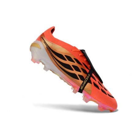 Botines Adidas Predator 26 Elite FT FG Naranja Dorada Negro