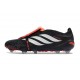 Botines Adidas Predator 26 Elite FT FG Negro Ftwr Blanco Rojo Lúcido