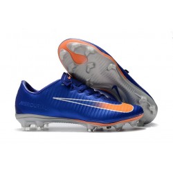 Botas de fútbol Nike Mercurial Vapor 11 FG para Hombre Azul Naranja Plateado