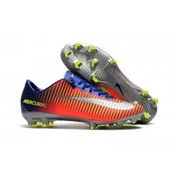 Botas de fútbol Nike Mercurial Vapor 11 FG para Hombre Azul Plateado Naranja