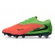 Botas y Zapatillas de Futbol Nike Phantom 6 Low Elite FG Hot Punch Negro Verde Strike