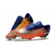 Botas de fútbol Nike Mercurial Vapor 11 FG para Hombre Azul Plateado Naranja