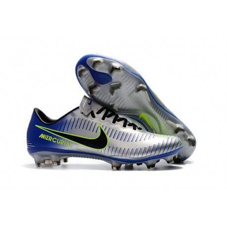Baratas Botas de fútbol Nike Mercurial Vapor XI FG Plateado Azul