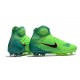 Nuevo Baratas Botas de fútbol Nike Magista Obra 2 FG Verde Negro