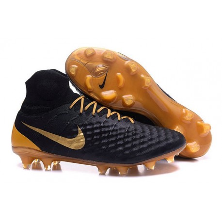 Nuevo Baratas Botas de fútbol Nike Magista Obra 2 FG Negro Oro