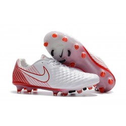 Botas de fútbol Nike Magista Opus 2 FG para Hombre Blanco Rojo