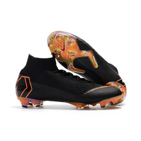 Zapatillas de fútbol Nike Mercurial Superfly VI 360 Elite FG Para Hombre Negro Naranja Blanco