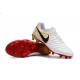 Botas de fútbol Nike Tiempo Legend VII Botas de Tacos Blanco Dorado